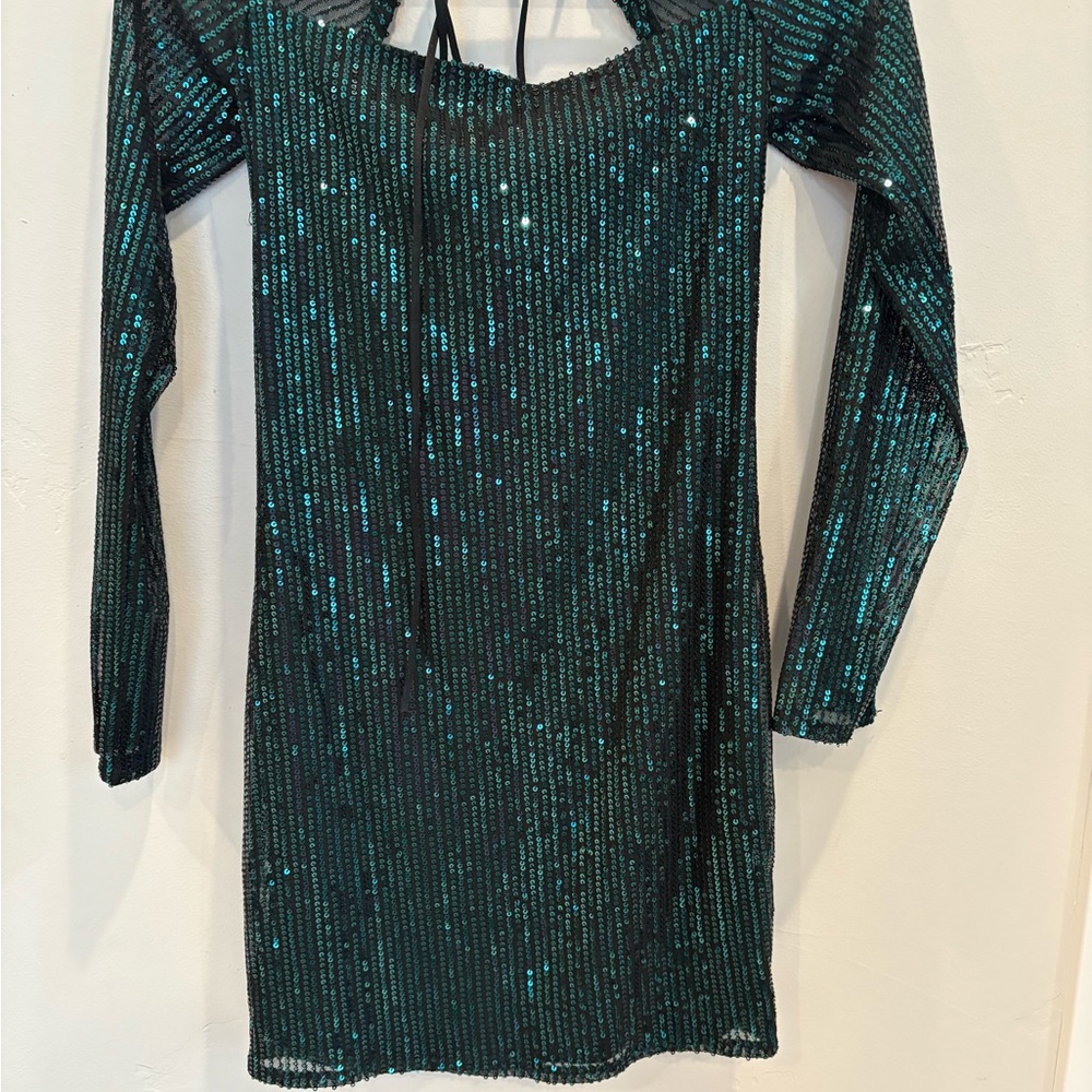 Lucy in the Sky Teal Sequin Mini Dress